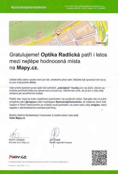 Hodnocení MAPY CZ